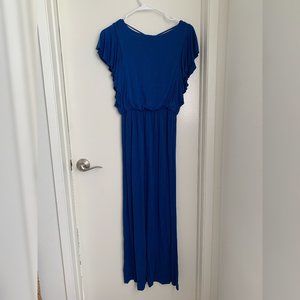 Blue Fluttersleeve Maxidress